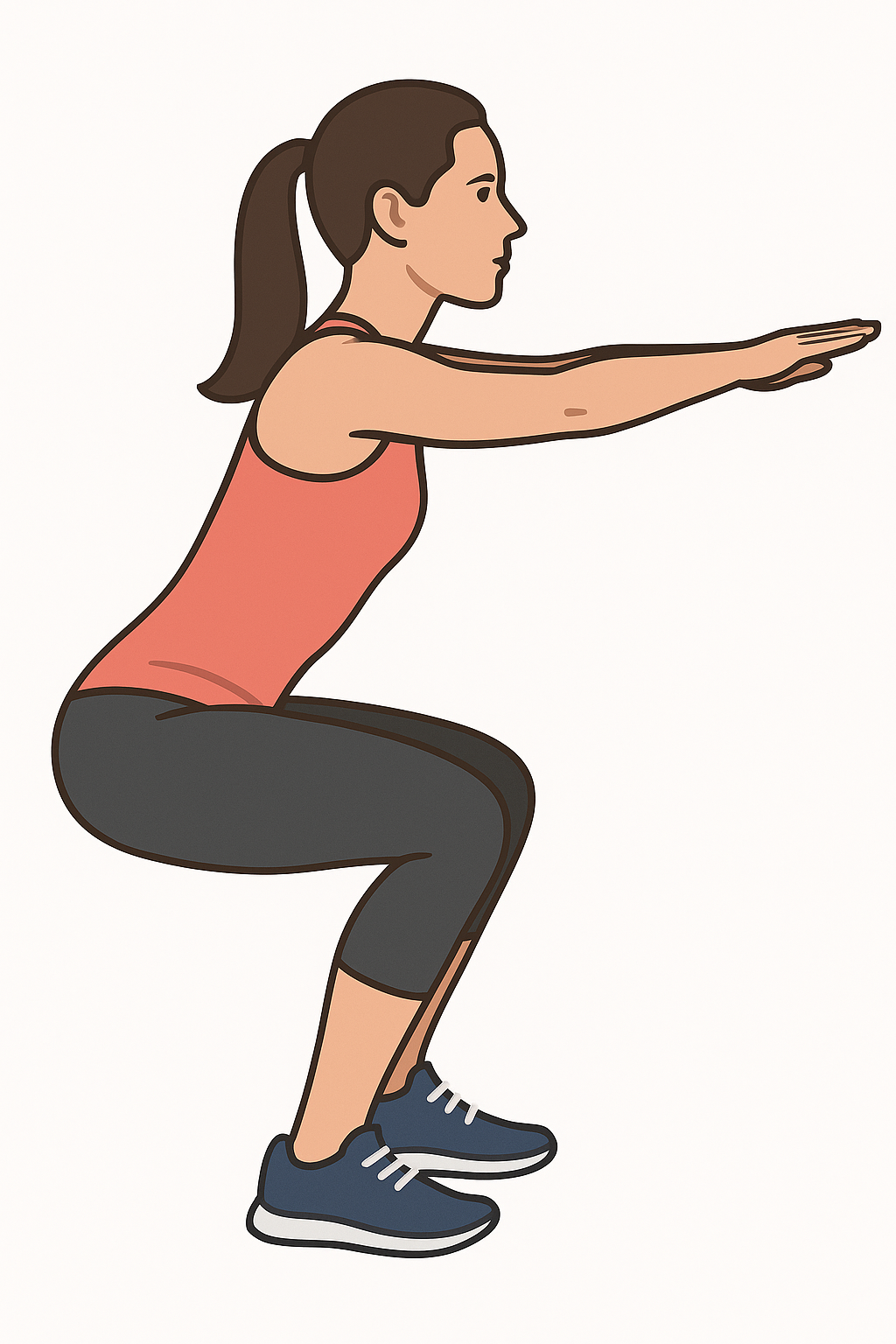 Knebøy med kroppsvekt illustrasjon