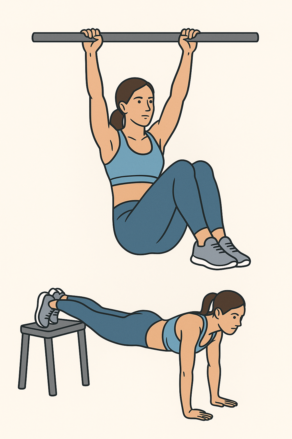 Hanging leg raises illustrasjon